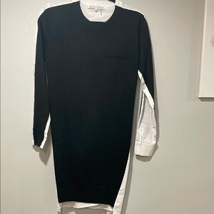 English Factory Black and White Long Sleeve Dress